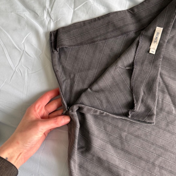 y2k striped shimmer business slit slip mini skirt - Picture 9 of 10